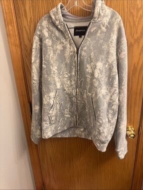 Abercrombie & Fitch Light Gray Marble Full Zip Hoodie